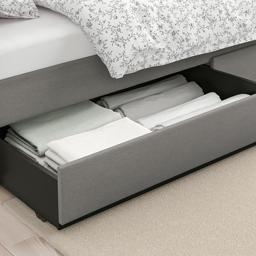 HAUGA upholstered bed storage box