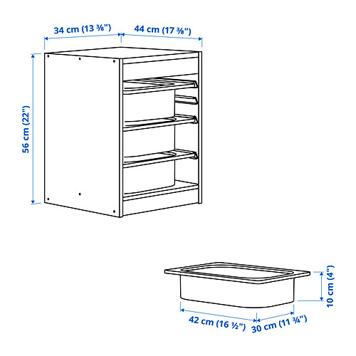 TROFAST storage combination with boxes