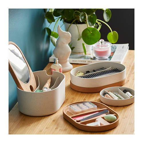 SAXBORGA storage box with mirror lid