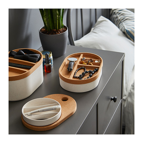 SAXBORGA storage box with mirror lid