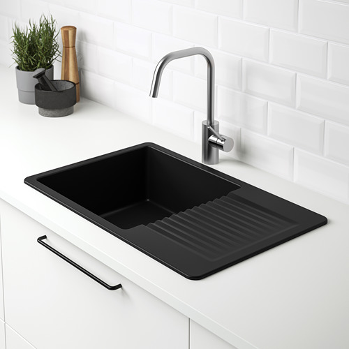 KILSVIKEN inset sink, 1 bowl with drainboard