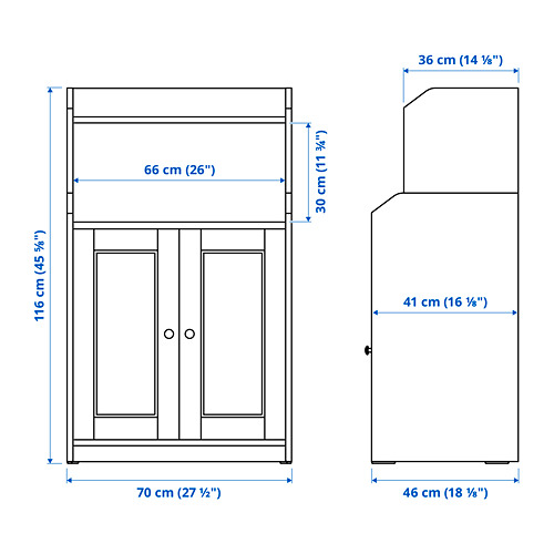 HAUGA/BLECKBERGET desk and storage combination