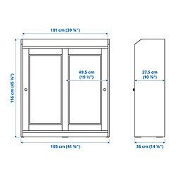 HAUGA - 玻璃門貯物櫃, 白色 | IKEA 香港及澳門 - PE783849_S3