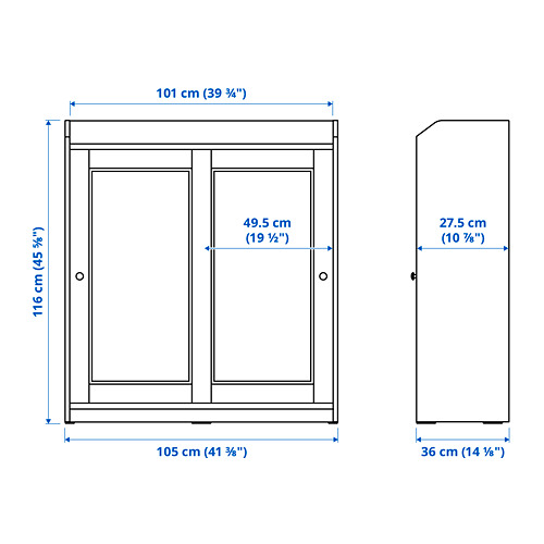 HAUGA glass-door cabinet