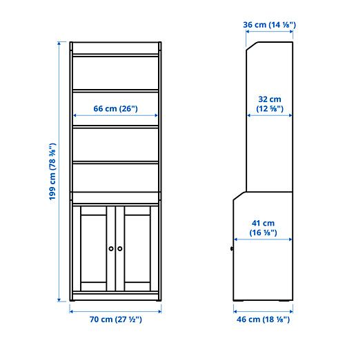 HAUGA high cabinet with 2 doors