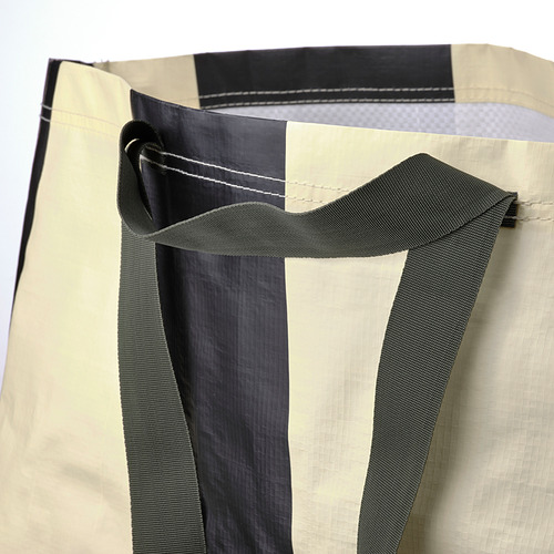 SÄCKKÄRRA carrier bag, 37x57x39 cm, off-white/black stripe