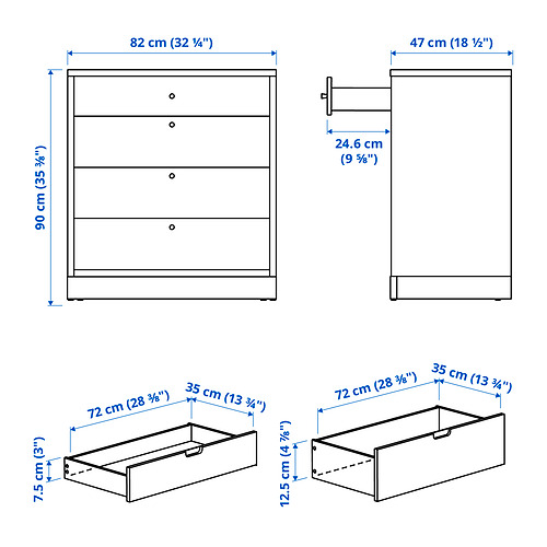 TONSTAD chest of 4 drawers
