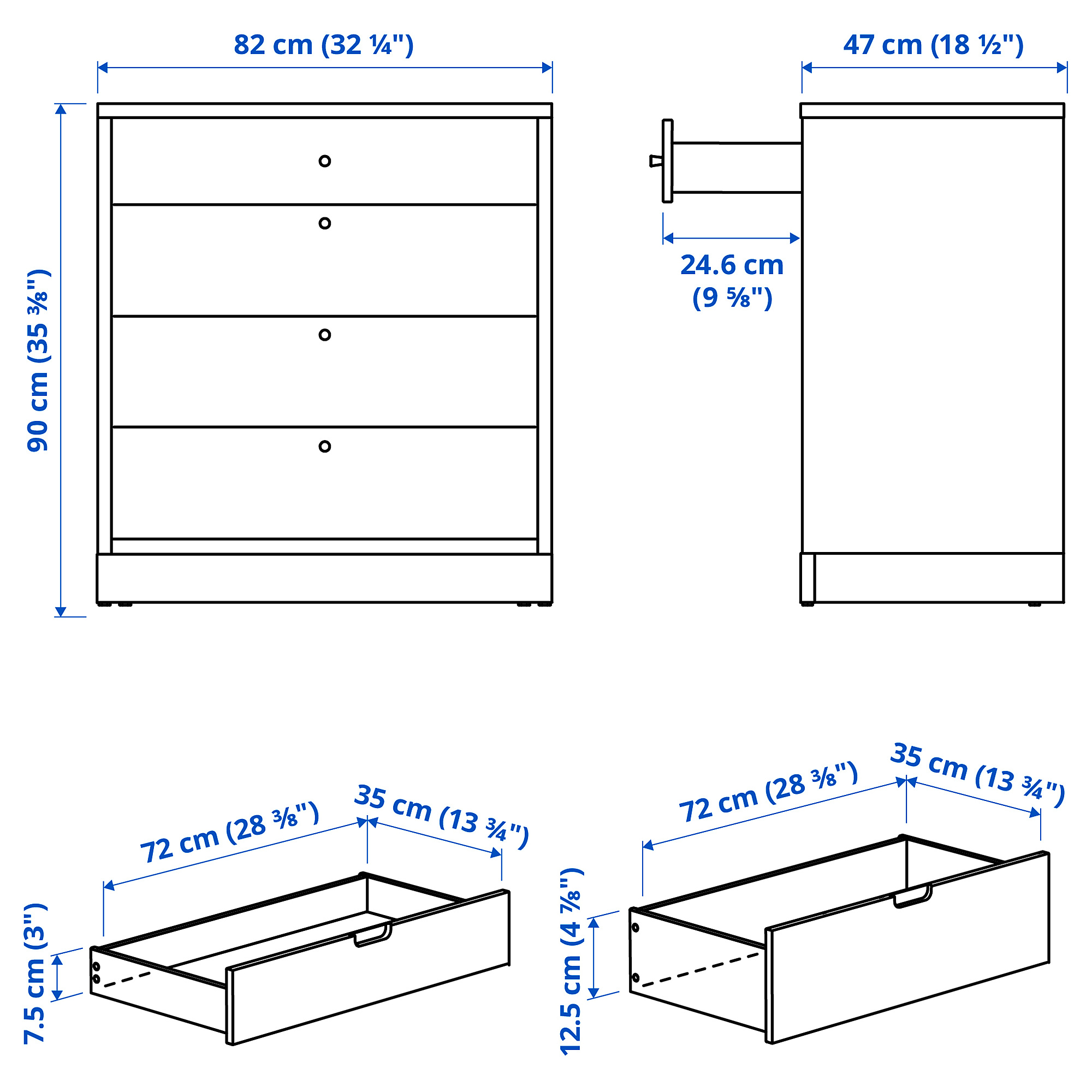 TONSTAD chest of 4 drawers