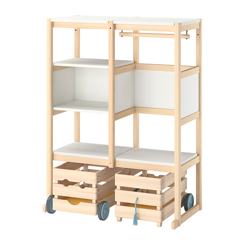 FLISAT - open storage combination, light white stained pine/white, 88x38x117 cm | IKEA Hong Kong and Macau - E1011965_S4