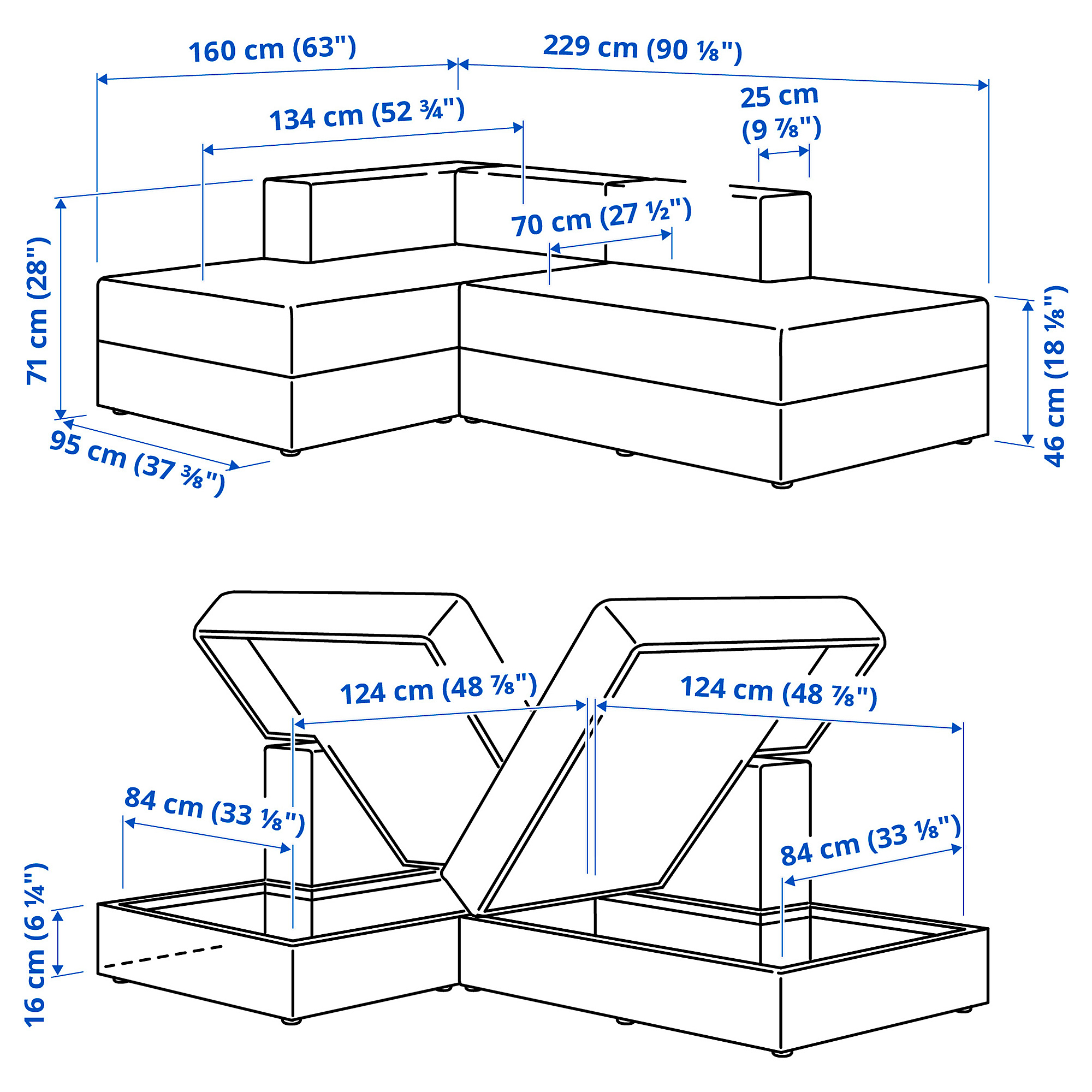 JÄTTEBO chaise longue modules