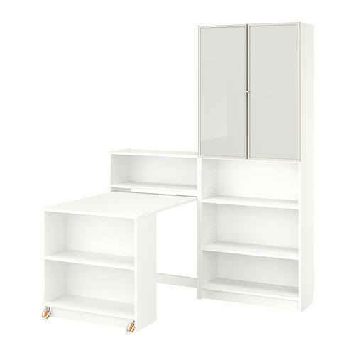 BILLY/HÖGBO bookcase comb w foldable table