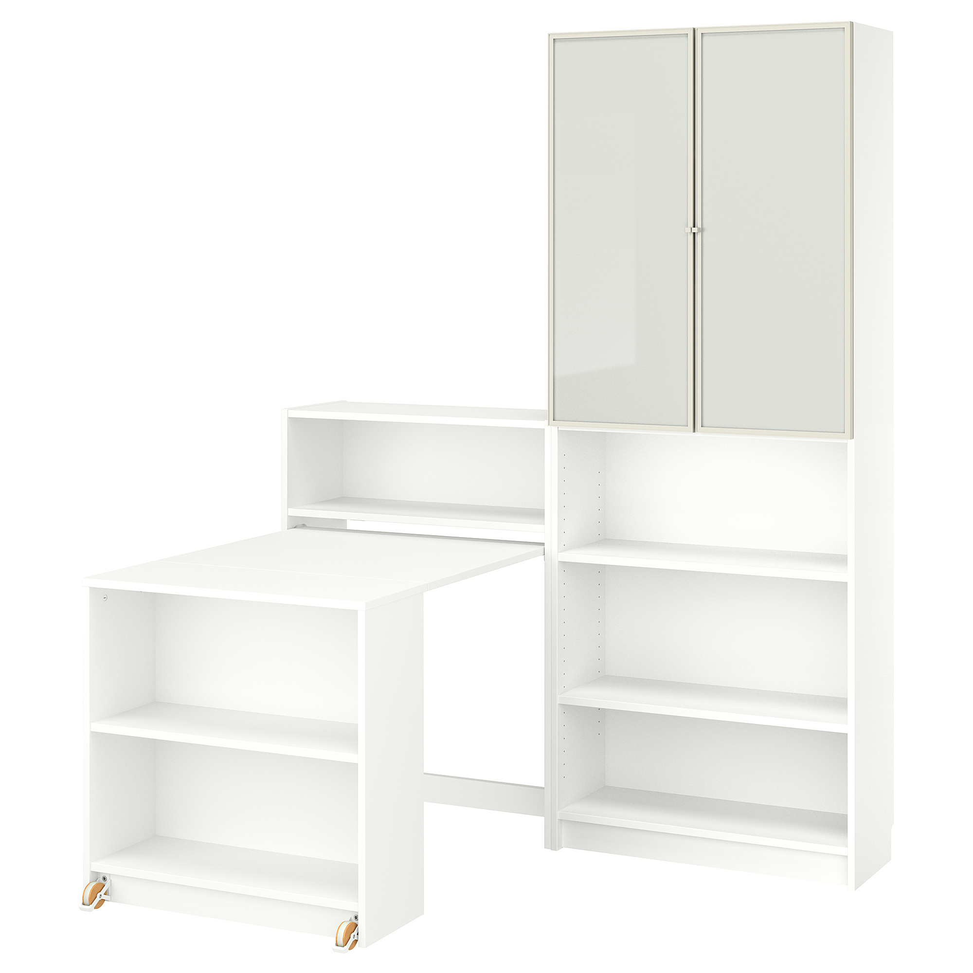 BILLY/HÖGBO bookcase comb w foldable table