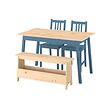 PERJOHAN/PINNTORP table with 2 chairs and bench