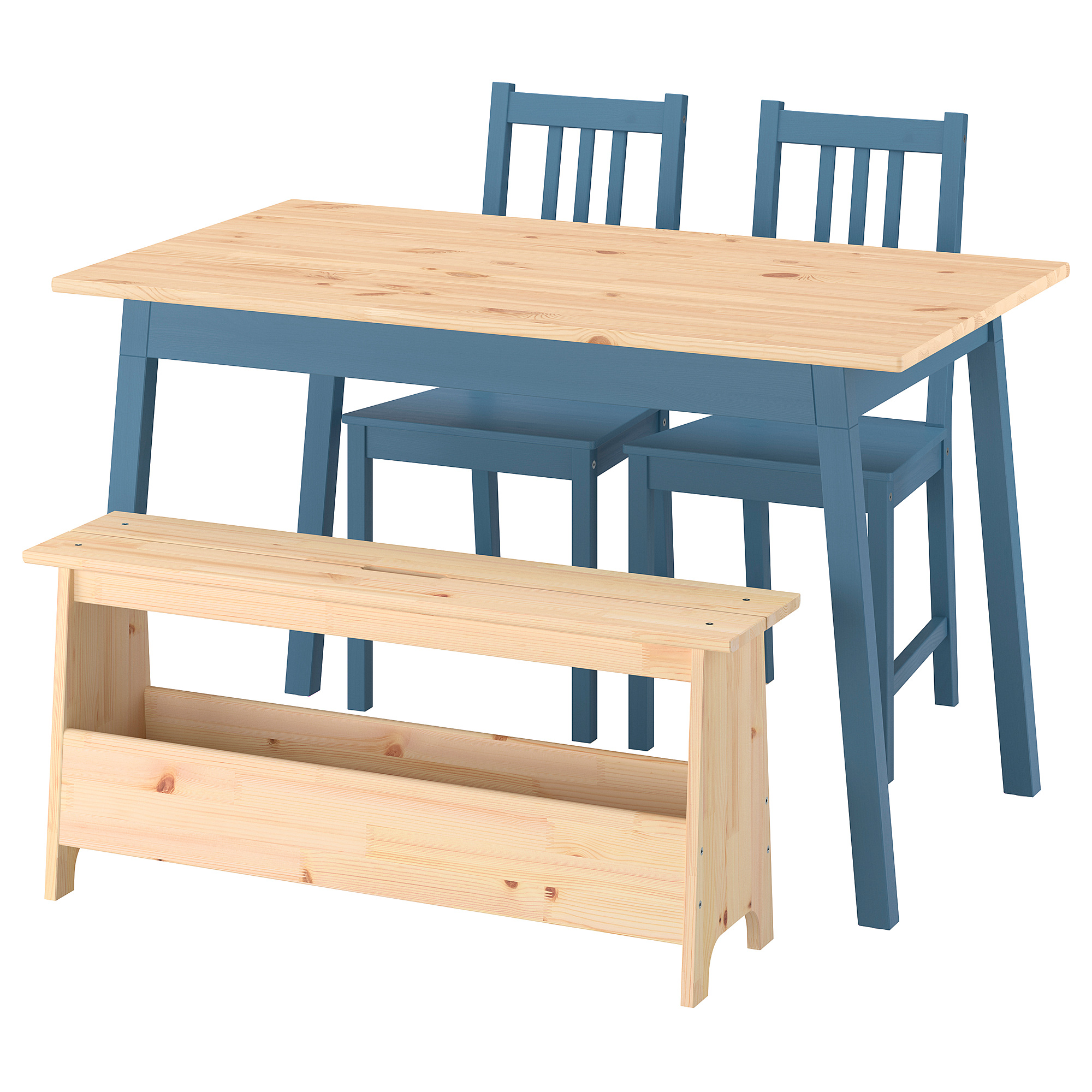 PERJOHAN/PINNTORP table with 2 chairs and bench