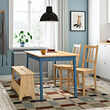 PERJOHAN/PINNTORP table with 2 chairs and bench