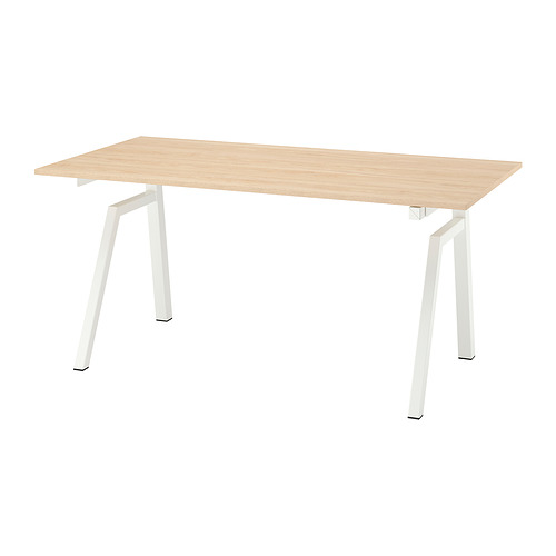 TROTTEN - 升降式書檯, 電動 梣木紋/白色, 160x80 厘米 | IKEA 香港及澳門 - E1012264_S4