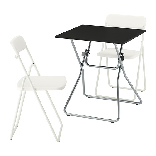 GUNDE/VIHALS table and 2 folding chairs