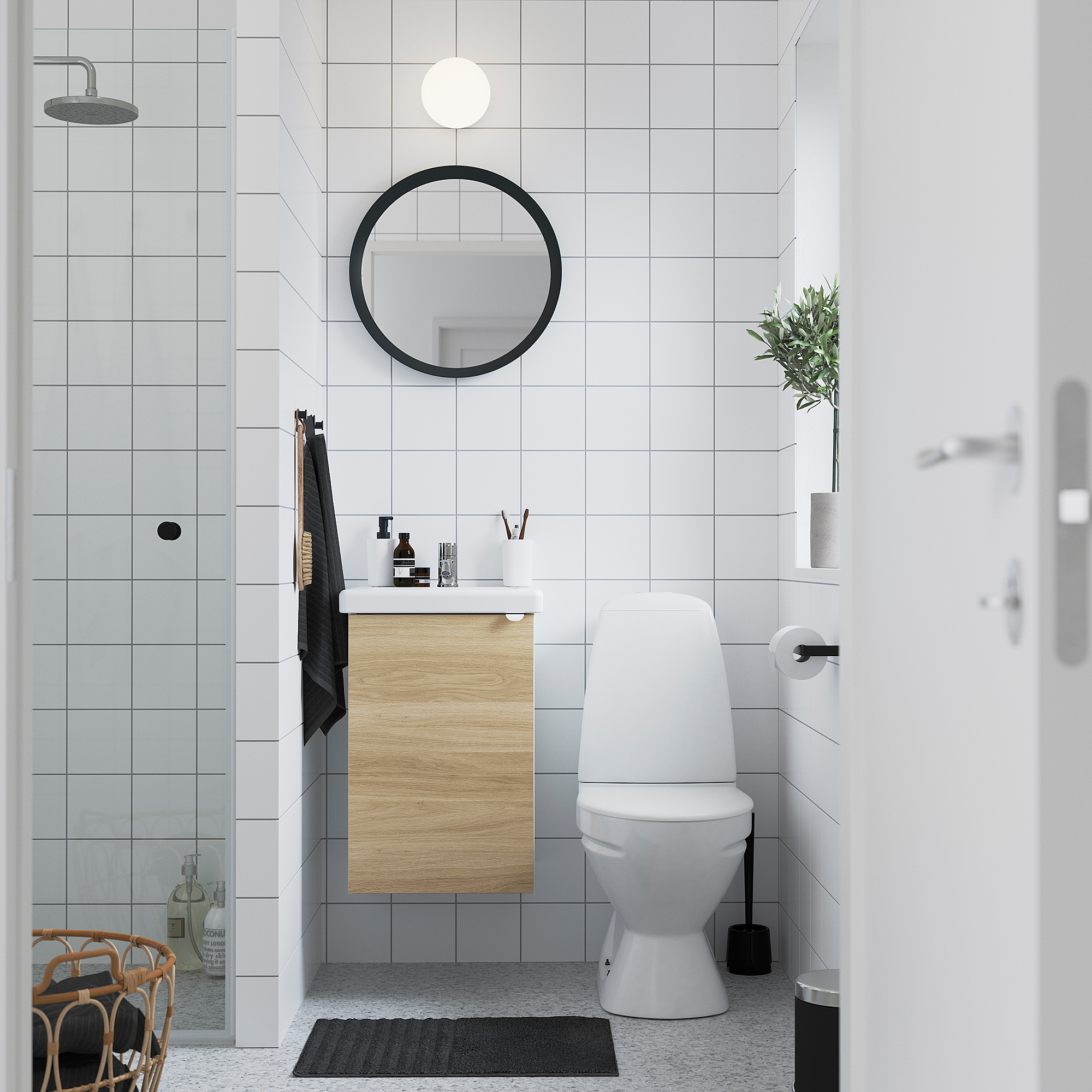 TVÄLLEN/ENHET wash-stnd w door/wash-basin/tap