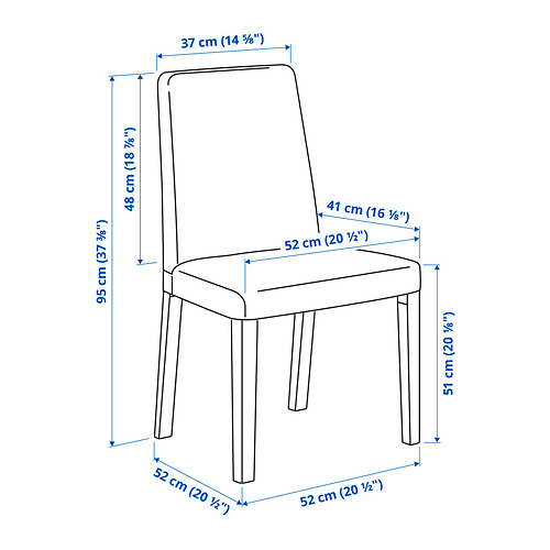 BERGMUND/EKEDALEN table and 4 chairs