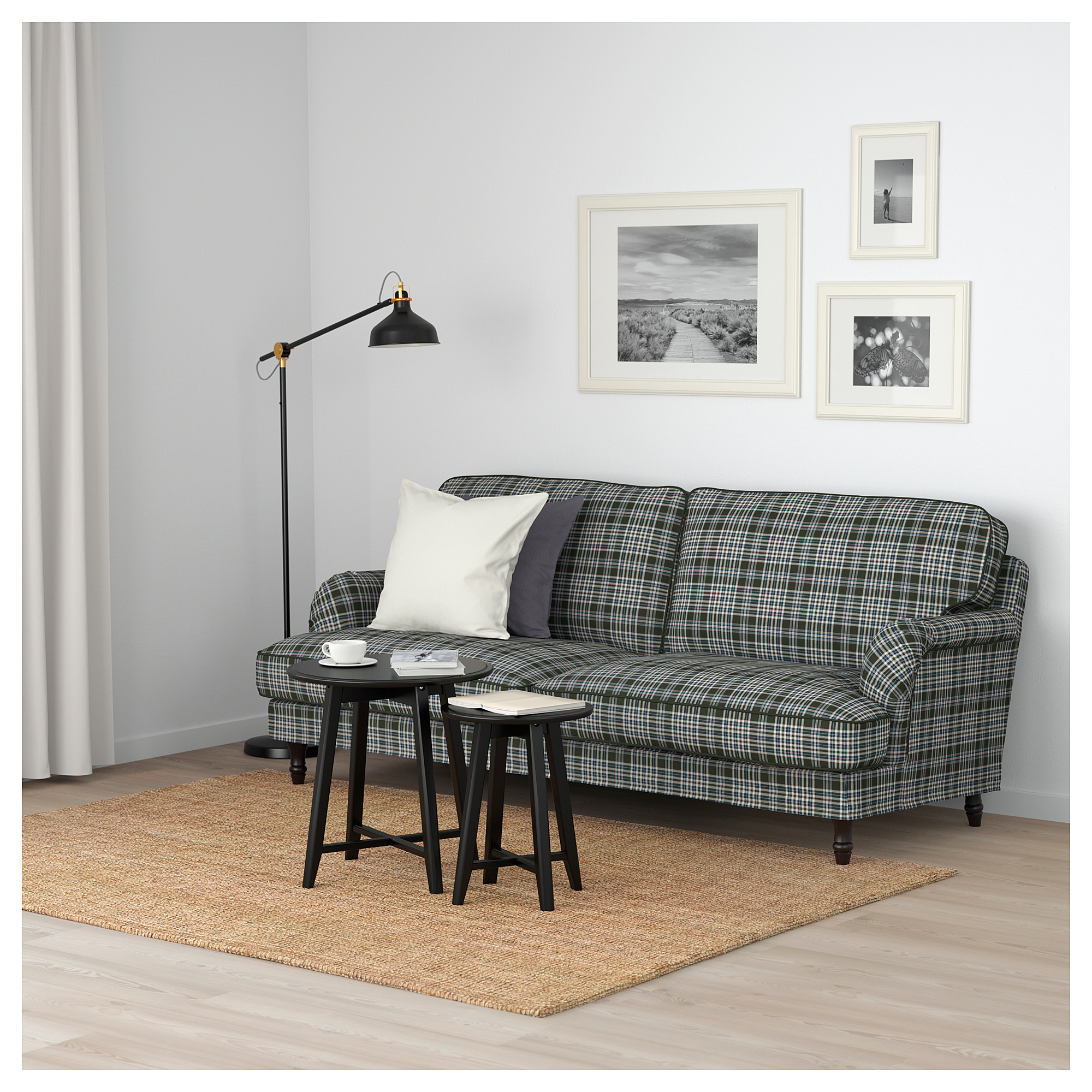 STOCKSUND 3seat sofa, Segersta multicolour/black/wood IKEA Hong