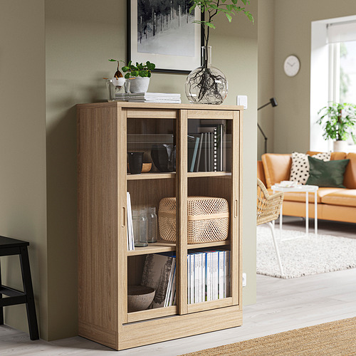 TONSTAD cabinet with sliding glass doors