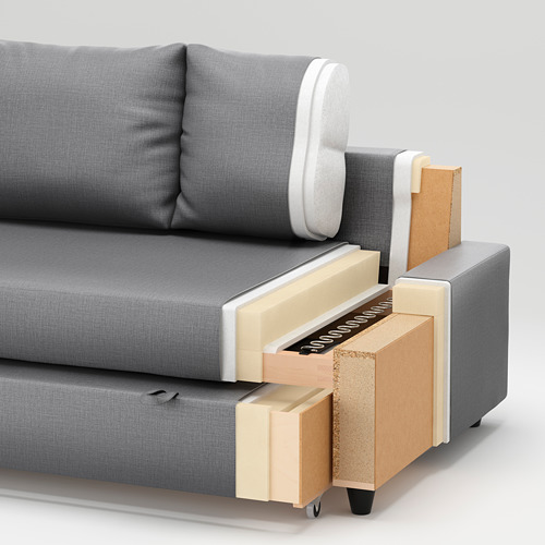 KLAGSHAMN/FRIHETEN corner sofa-bed with storage