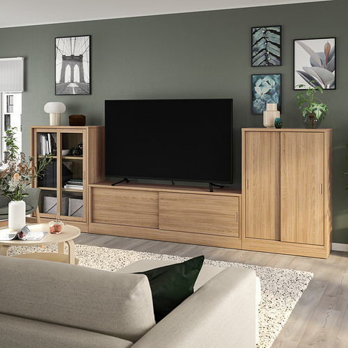 TONSTAD TV/storage comb with sliding doors