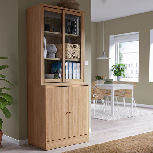 TONSTAD storage comb w sliding glass doors