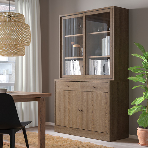 TONSTAD storage comb w sliding glass doors