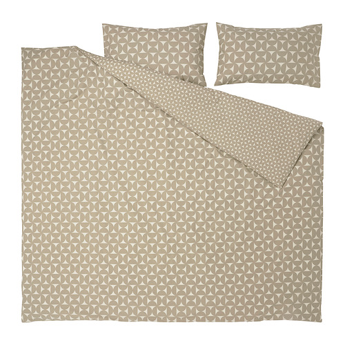 ÄNGSNEJLIKA duvet cover and 2 pillowcases