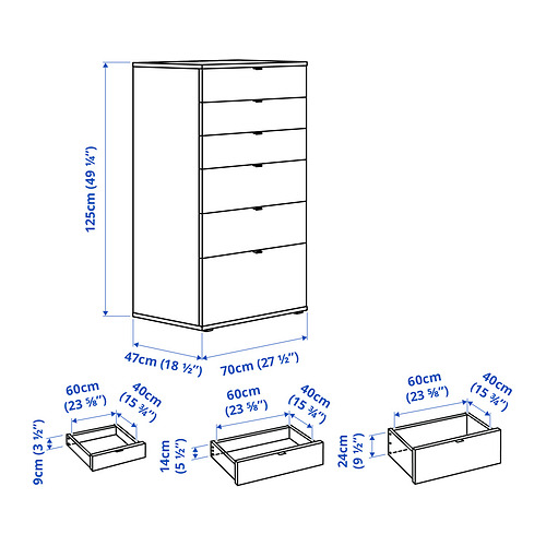 VIHALS chest of 6 drawers