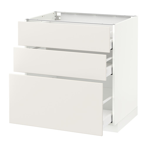 METOD base cabinet with 3 drawers