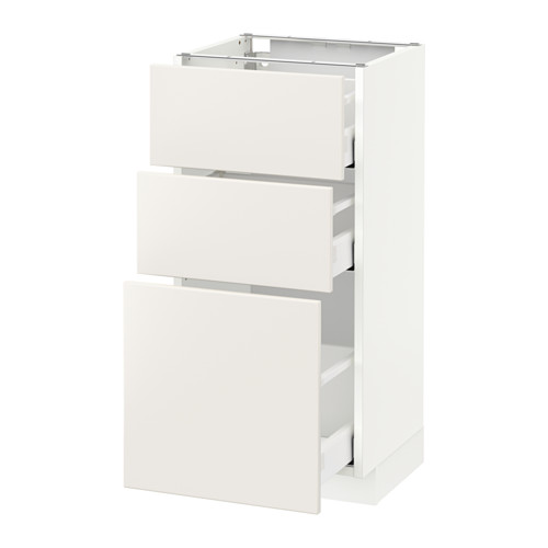 METOD base cabinet with 3 drawers