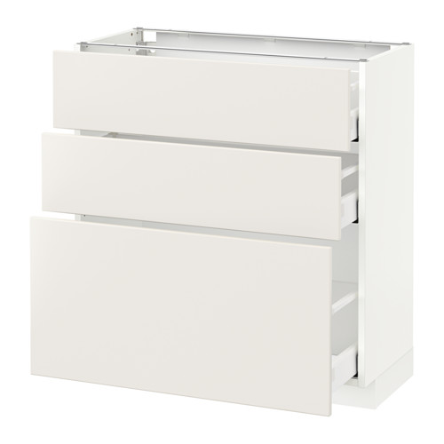 METOD base cabinet with 3 drawers