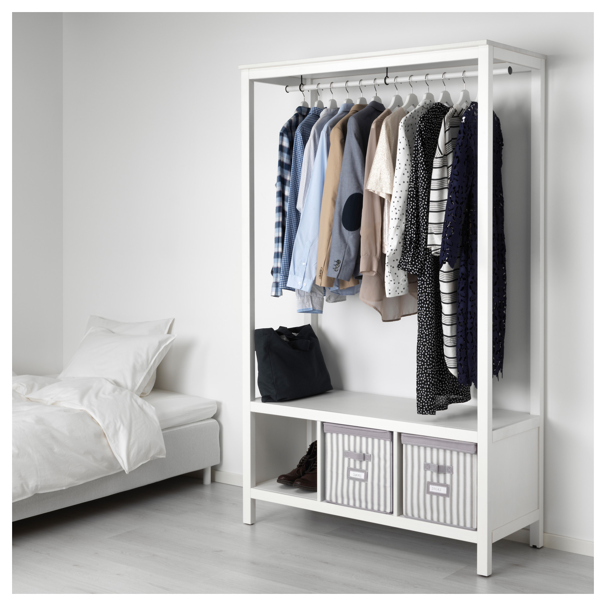 HEMNES - open wardrobe, white stained | IKEA Hong Kong