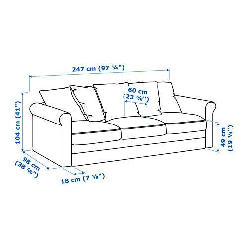 GRÖNLID 3-seat sofa