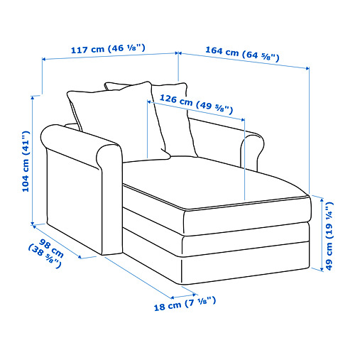 GRÖNLID chaise longue