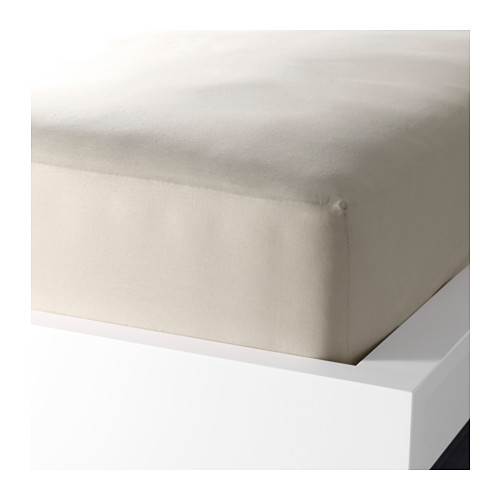 DVALA fitted sheet, beige, small double