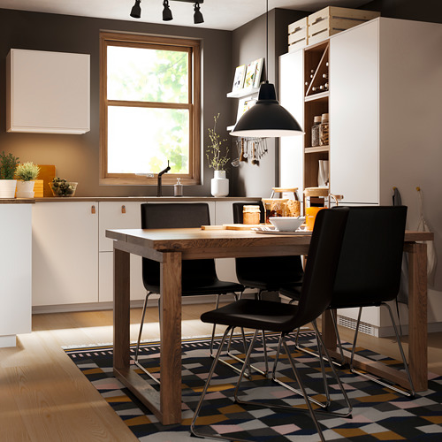 M RBYL NGA table oak veneer brown stained 140x85 cm IKEA