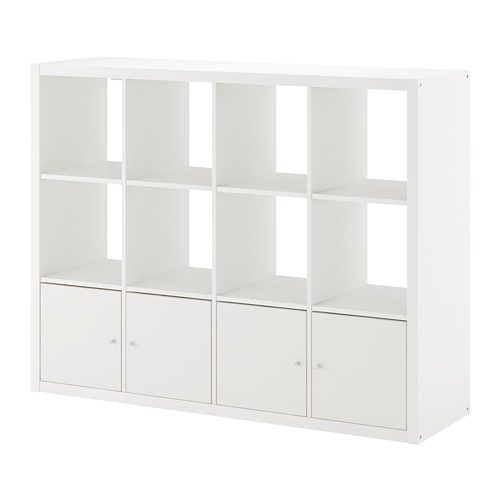 KALLAX shelving unit with 4 inserts