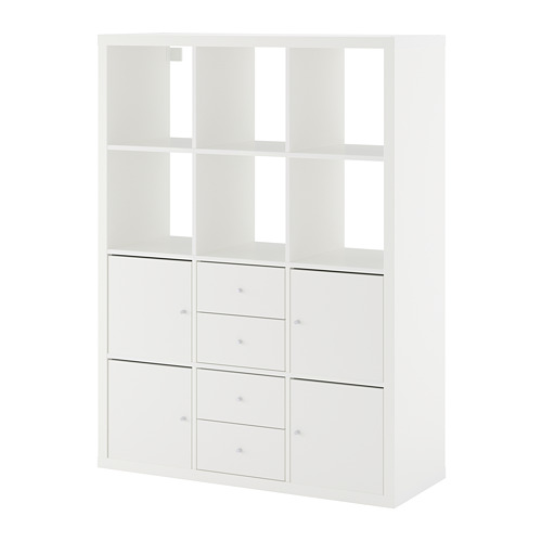 KALLAX shelving unit with 6 inserts