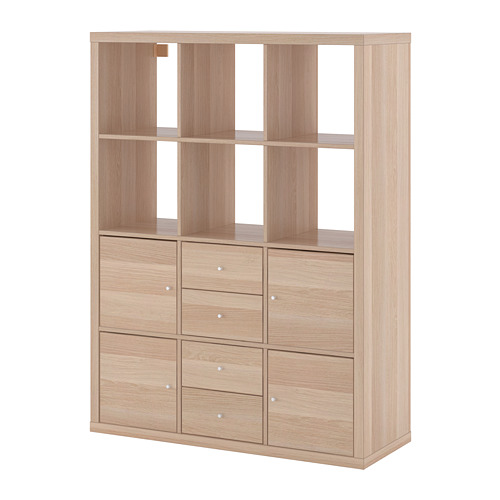 KALLAX shelving unit with 6 inserts