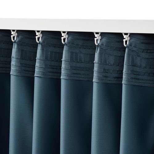 BLÅHUVA block-out curtains, 1 pair