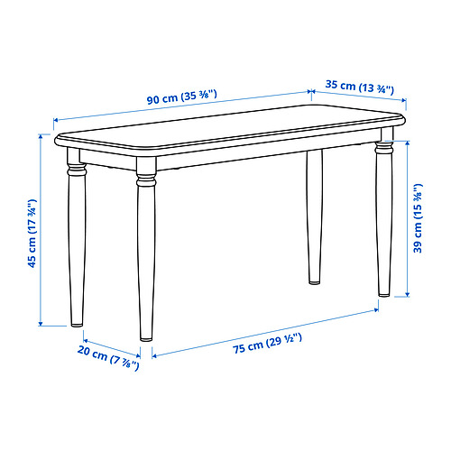 DANDERYD/INGOLF table with 2 chairs and bench