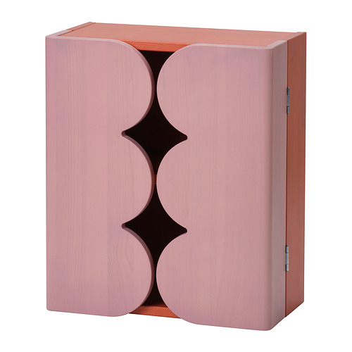 OMMJÄNGE - cabinet w 2 doors and 1 shelf, pink orange/stained, 38x45 cm | IKEA Hong Kong and Macau - PE977095_S4