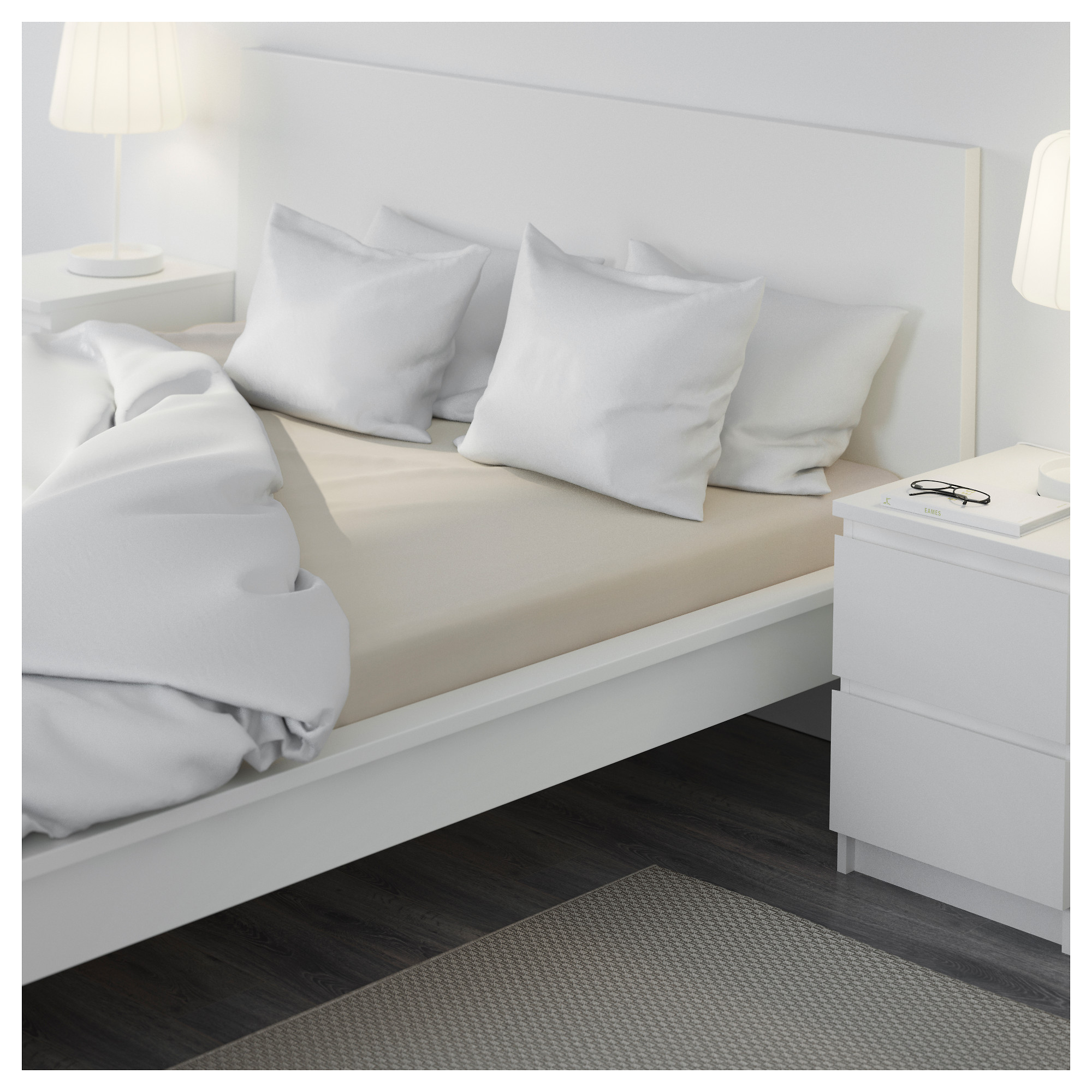 DVALA - fitted sheet, beige, small double | IKEA Hong Kong and Macau