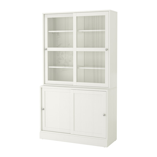 HAVSTA storage comb w sliding glass doors