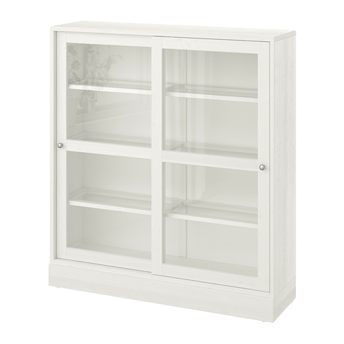 HAVSTA glass-door cabinet with plinth