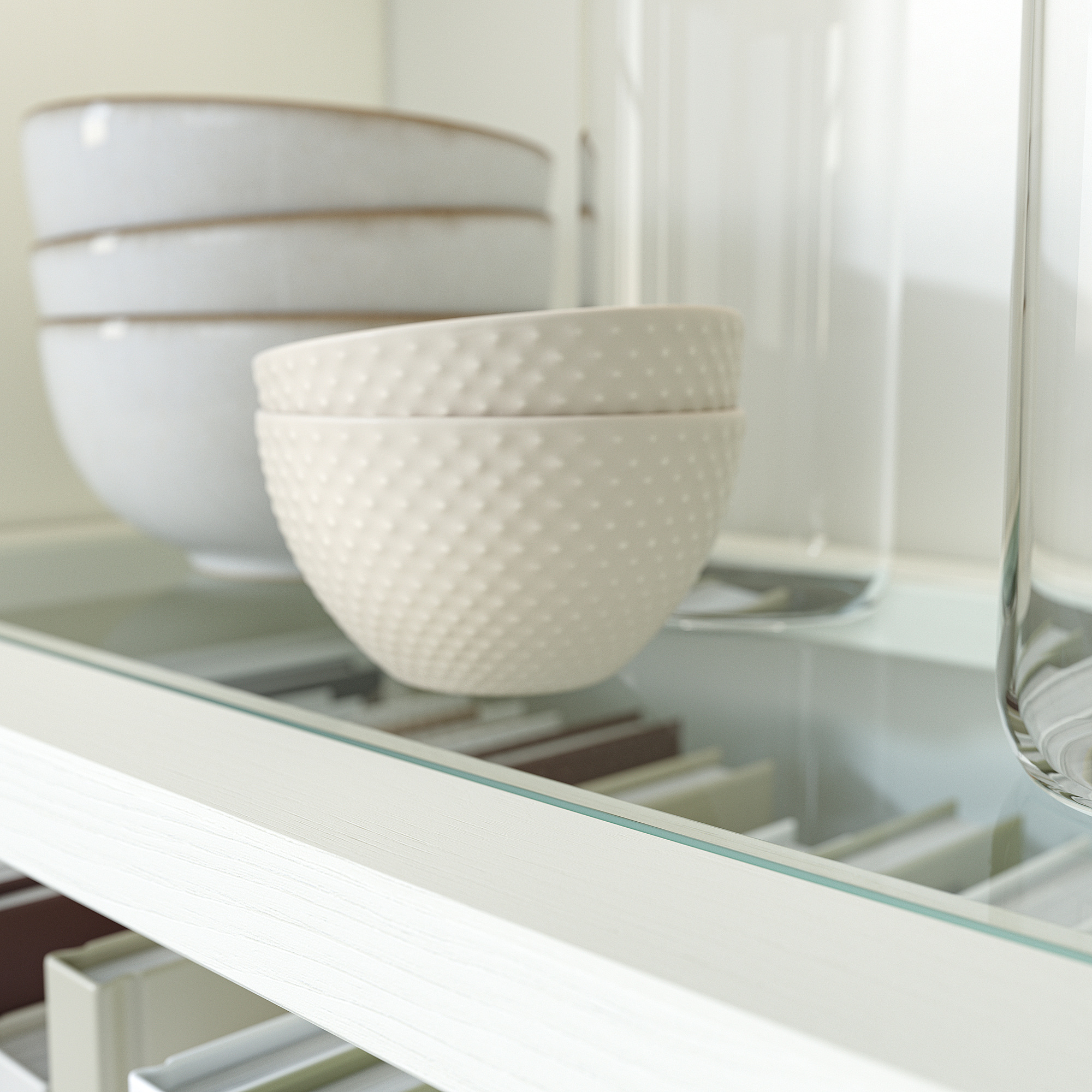 HAVSTA glass-door cabinet with plinth
