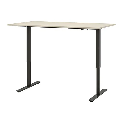 IDÅSEN - 升降式書檯, 褐色/米黃色, 120x70 厘米| IKEA 香港及澳門